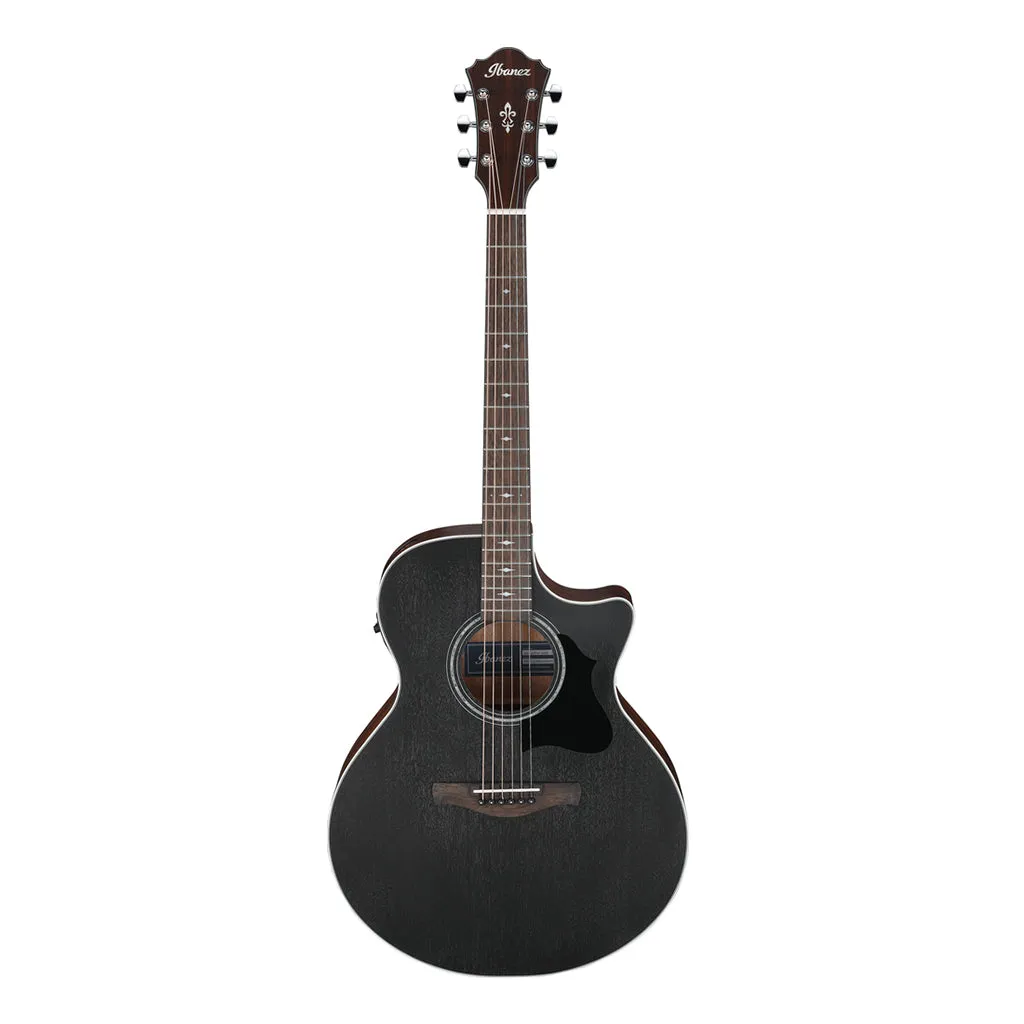 Ibanez AE140WKH Electro Acoustic Guitar Weathered Black Open Pore Top, Open Pore Natural Back and Sides