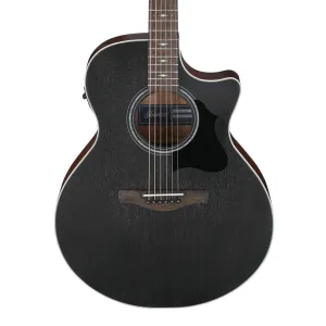 Ibanez AE140WKH Electro Acoustic Guitar Weathered Black Open Pore Top, Open Pore Natural Back and Sides