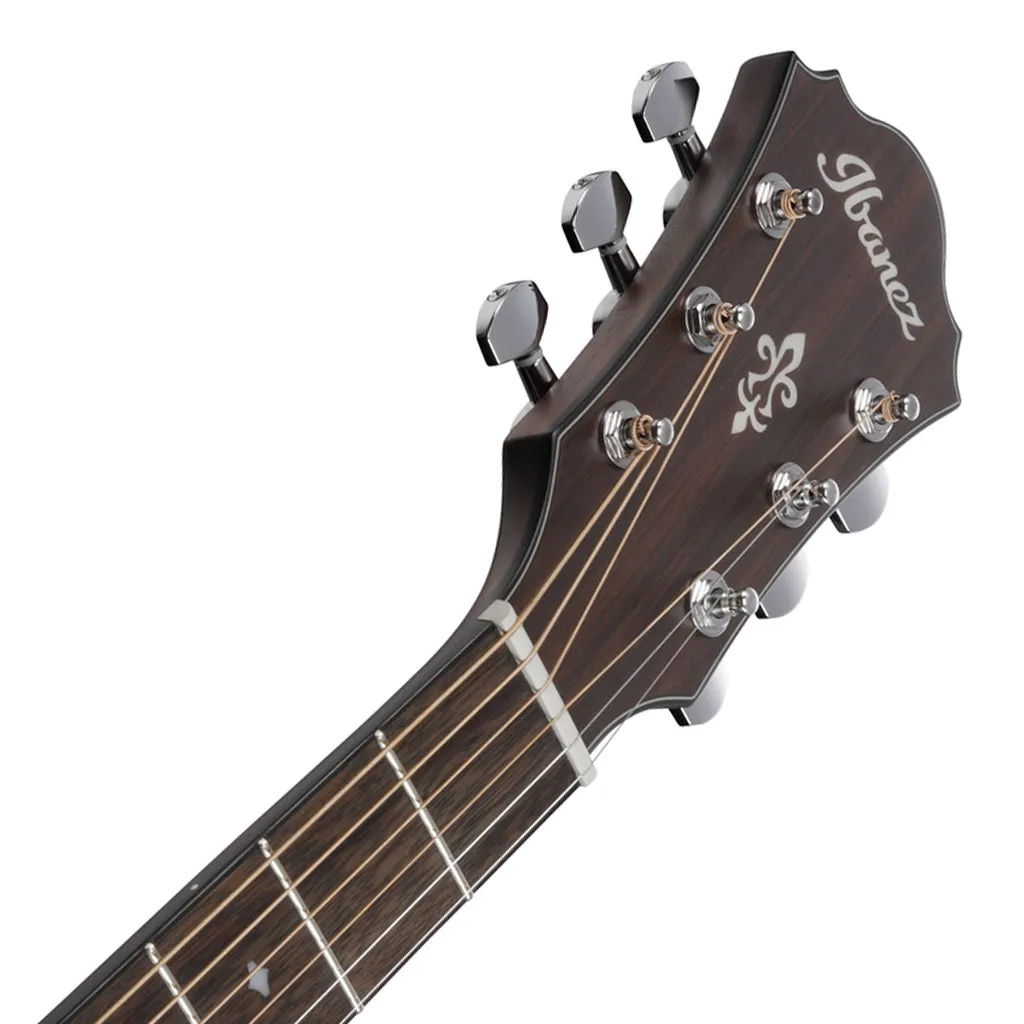 Ibanez AE140WKH Electro Acoustic Guitar Weathered Black Open Pore Top, Open Pore Natural Back and Sides