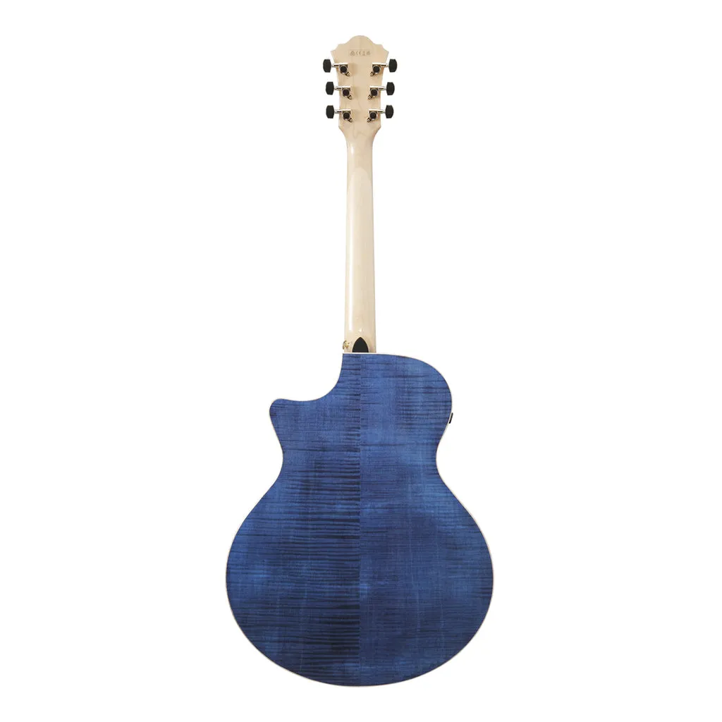 Ibanez AE390NTA Electro Acoustic Guitar Natural High Gloss Top, Aqua Blue High Gloss Back and Sides