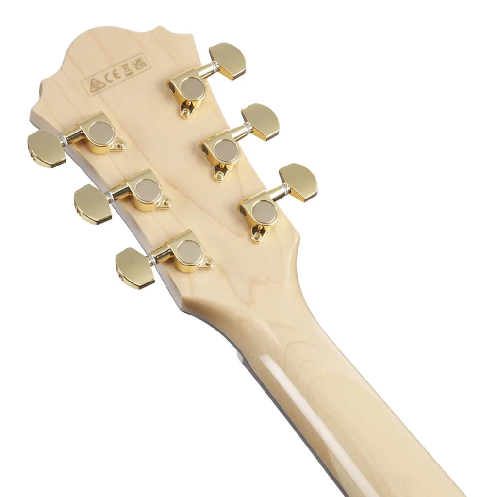 Ibanez AE390NTA Electro Acoustic Guitar Natural High Gloss Top, Aqua Blue High Gloss Back and Sides