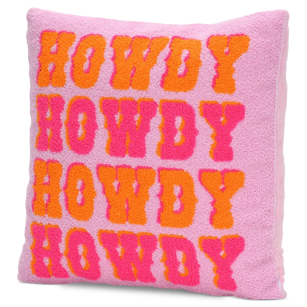 Iscream Howdy Cowgirl Chenille Pillow