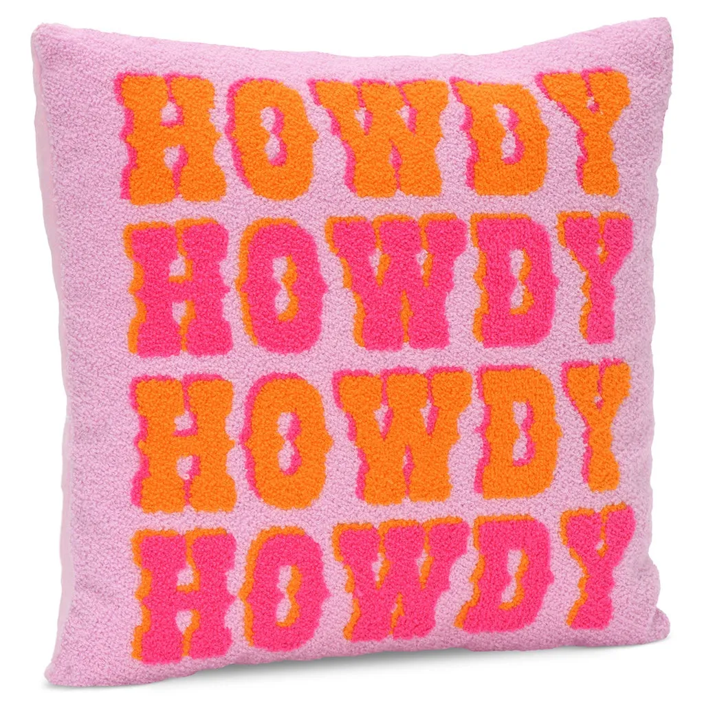 Iscream Howdy Cowgirl Chenille Pillow