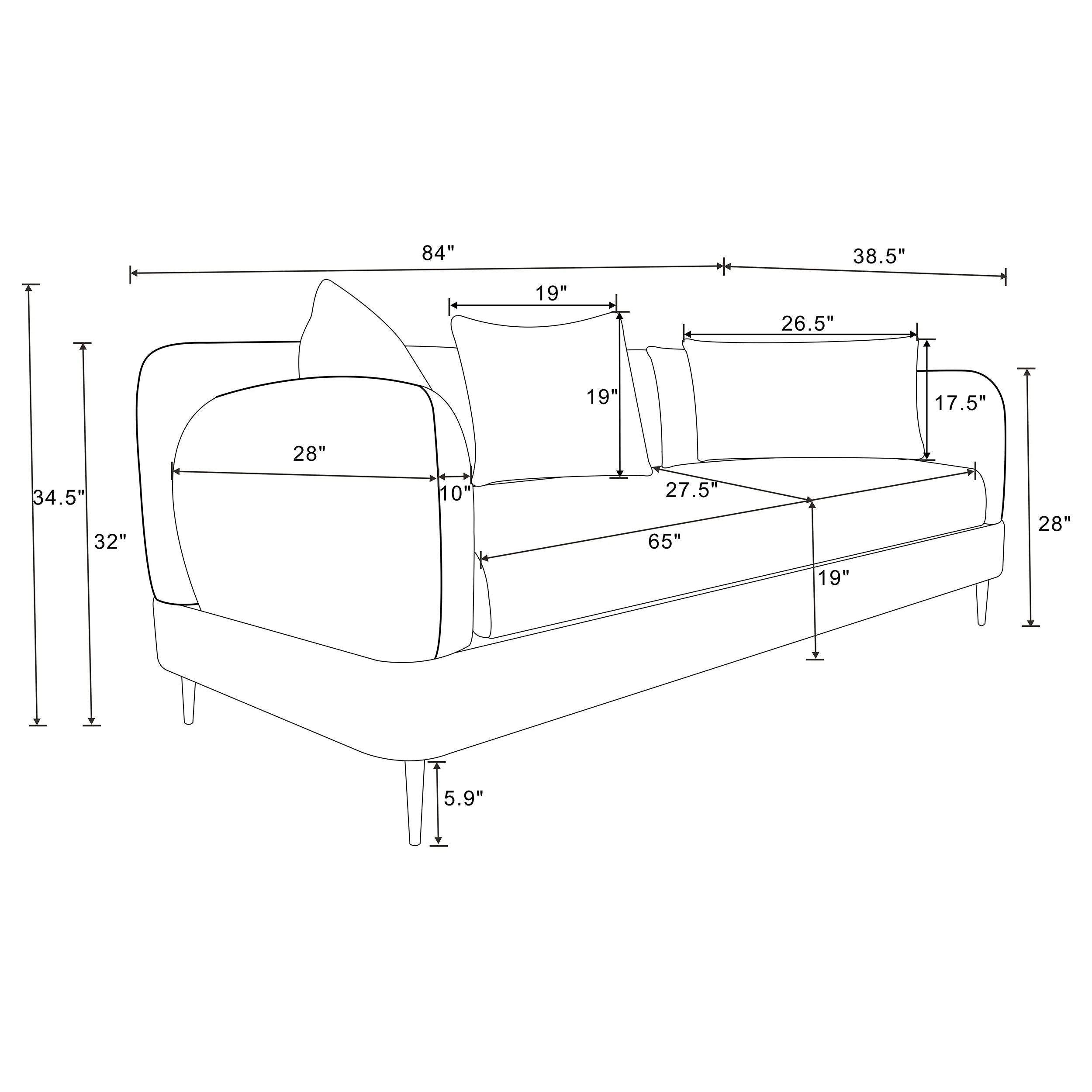 Jade Chenille Upholstered Sculpted Track Arm Loveseat Latte