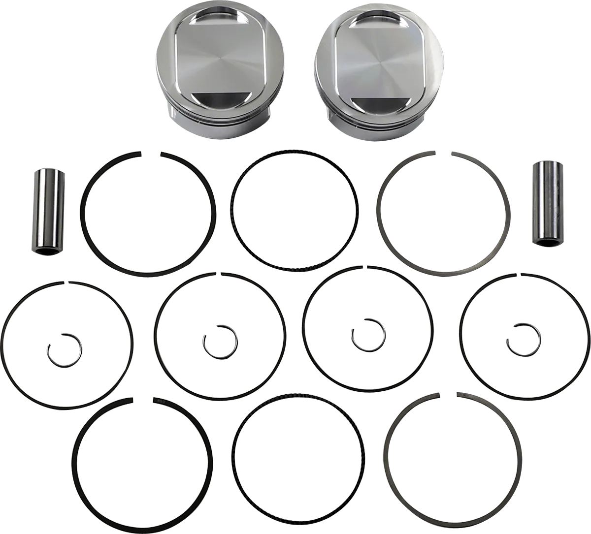J.E. Pistons 317212 Piston Kit (1745cc., 3.937in. Bore) - Standard, 10.75:1 Compression