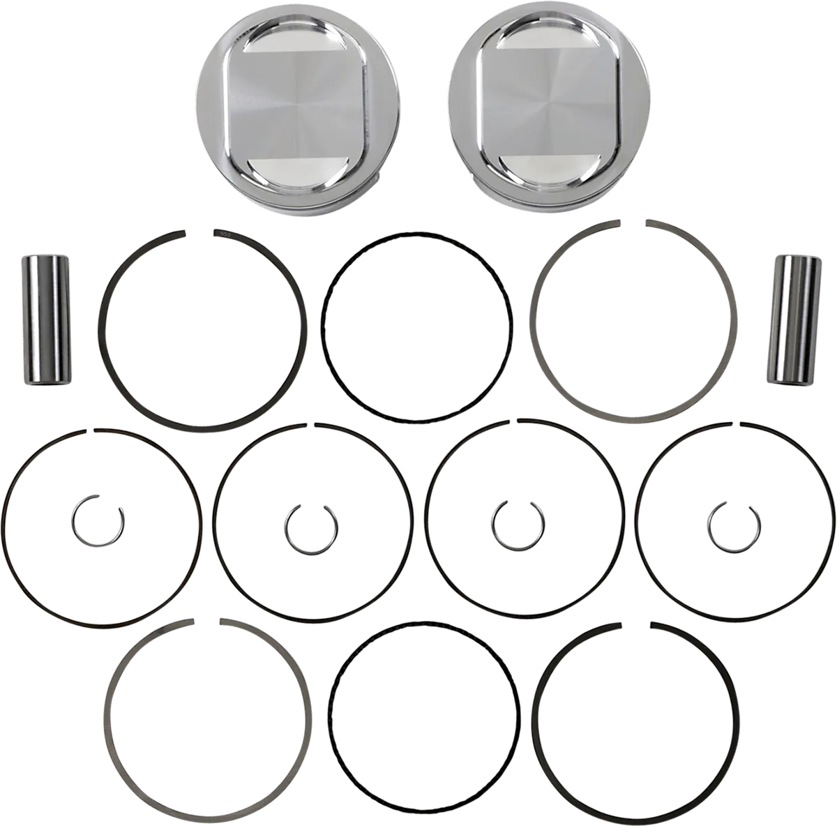 J.E. Pistons 317212 Piston Kit (1745cc., 3.937in. Bore) - Standard, 10.75:1 Compression