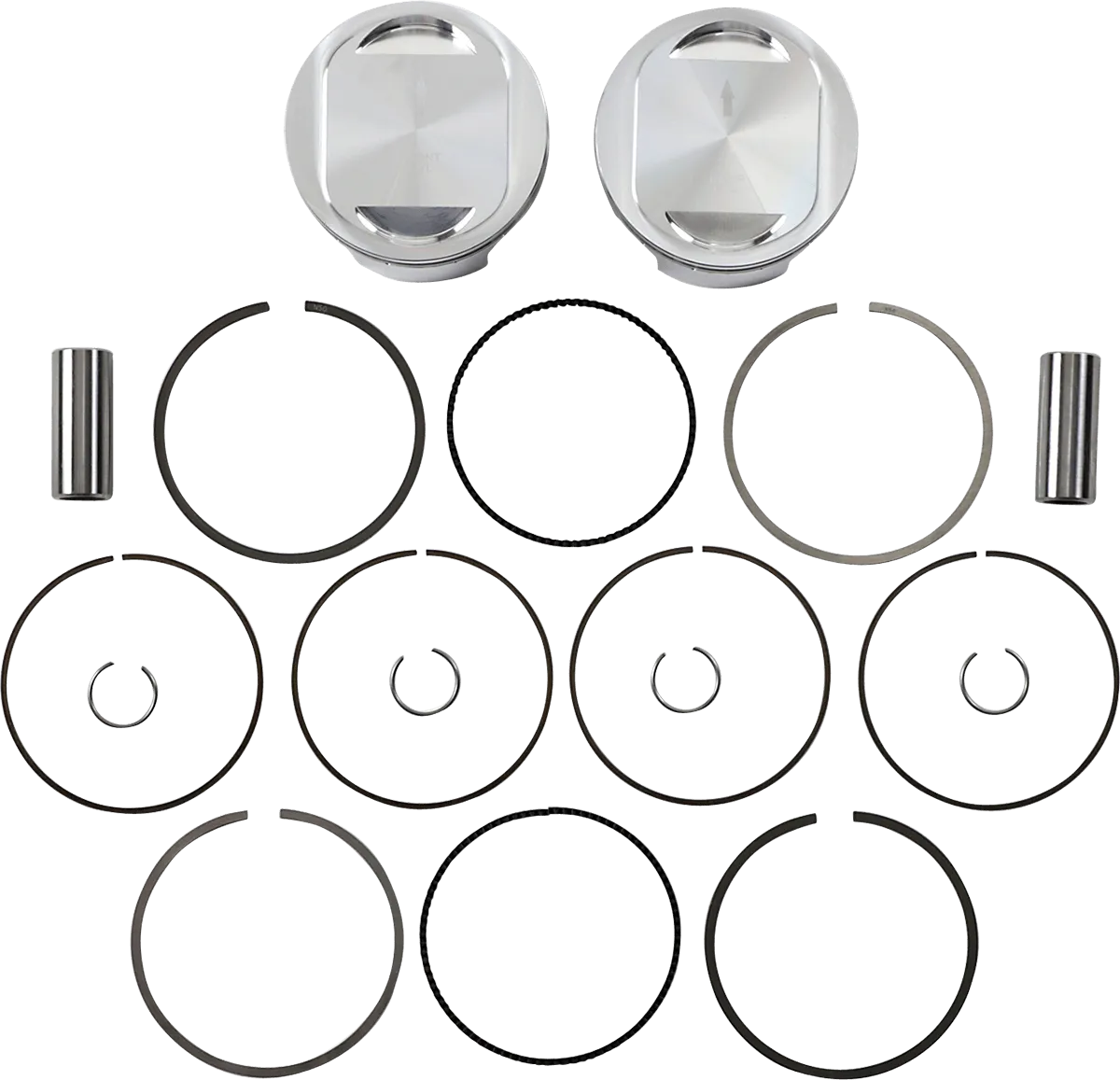 J.E. Pistons 324720 Piston Kit (1595cc., 3.937in. Bore) - Standard, 9.5:1 Compression