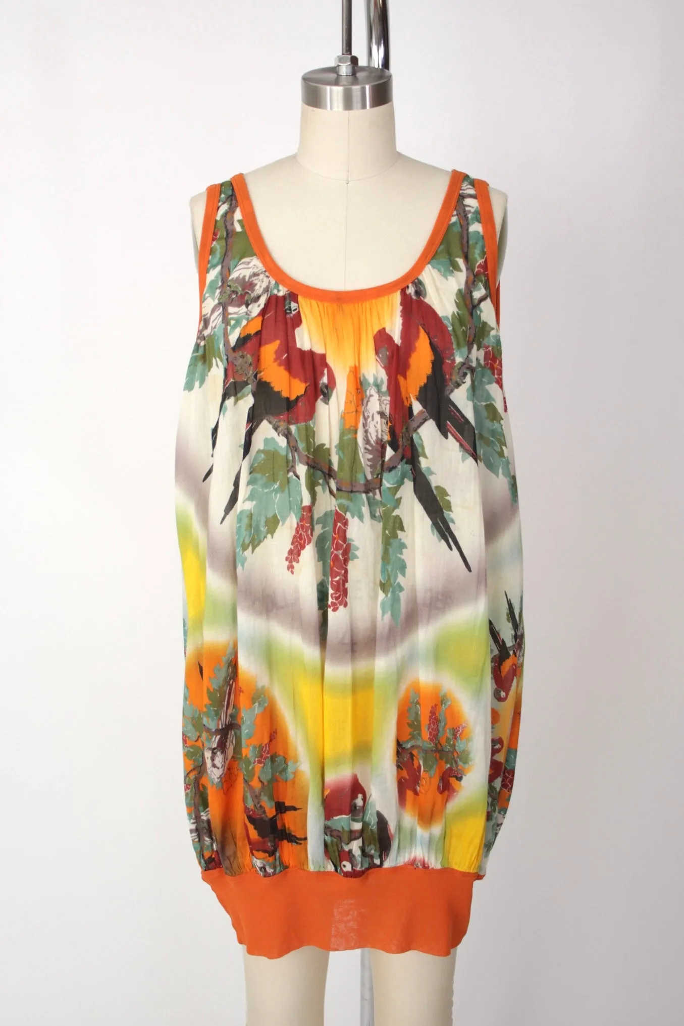 Jean Paul Gaultier Soleil Parrot Print Mini Dress