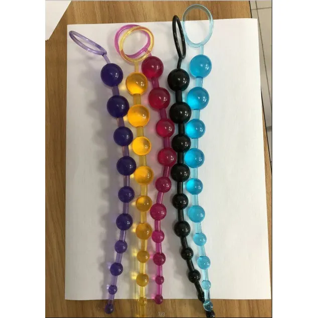 Jelly Anal Beads Orgasm Vagina Plug Play Pull Ring Ball Anal Stimulator Butt Beads black