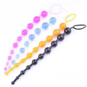Jelly Anal Beads Orgasm Vagina Plug Play Pull Ring Ball Anal Stimulator Butt Beads black