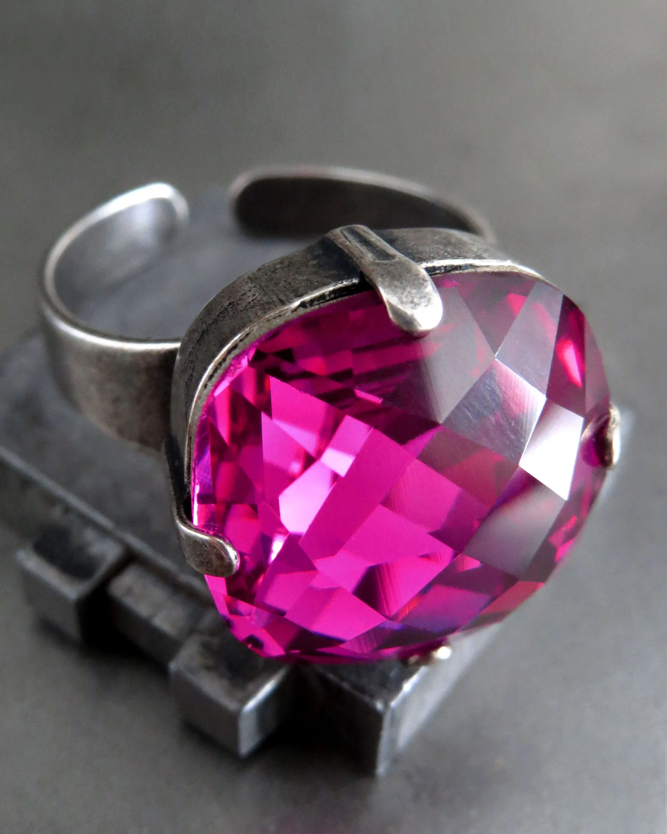 JUICY - Rare Magenta Crystal Ring