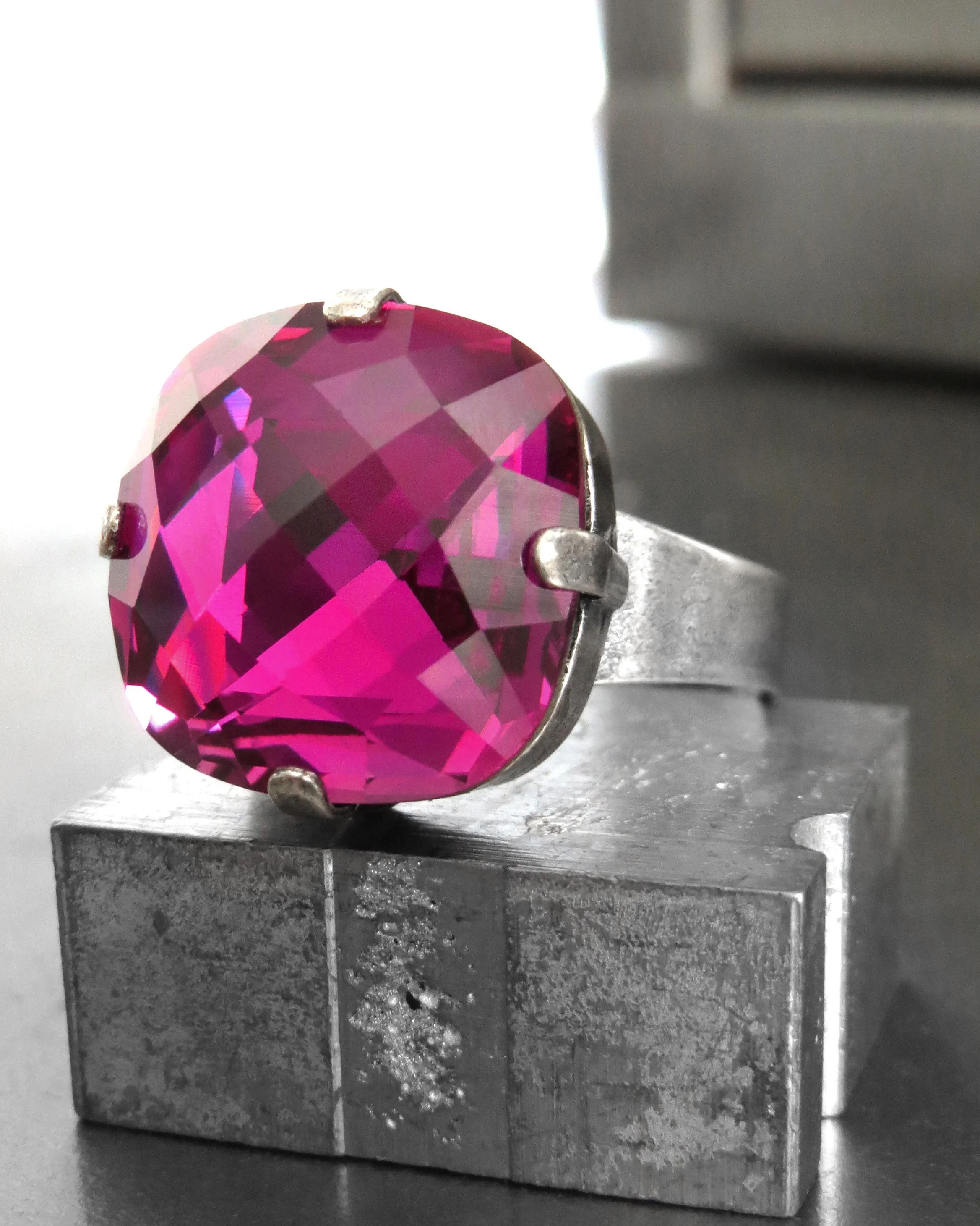 JUICY - Rare Magenta Crystal Ring