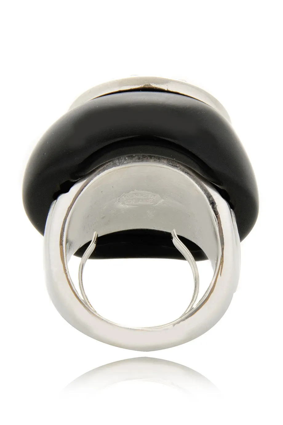 KENNETH JAY LANE CRYSTAL PEARL Black Ring