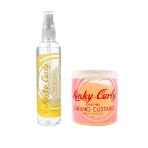 Kinky Curly - Coffret Kinky Curly Gel Curling Custard/ Sérum Spiral Spritz