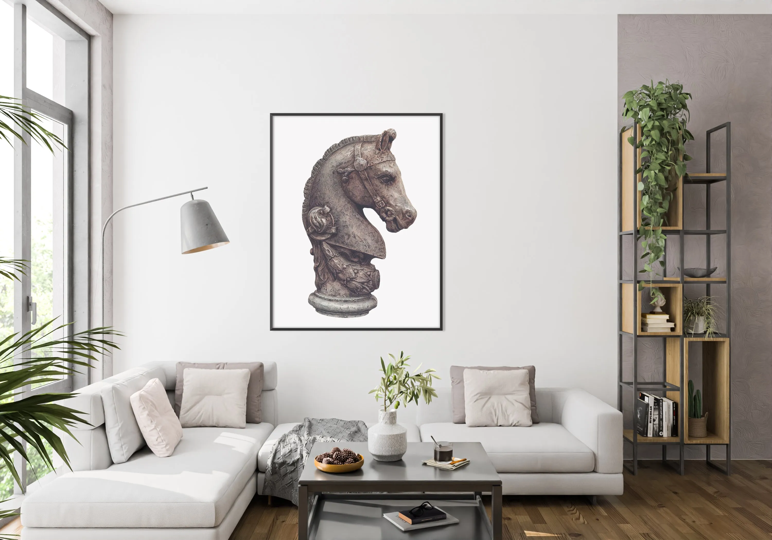 Knight Chess Piece Archival Art Print, framed art or unframed art | Horse   Whiskey Collection