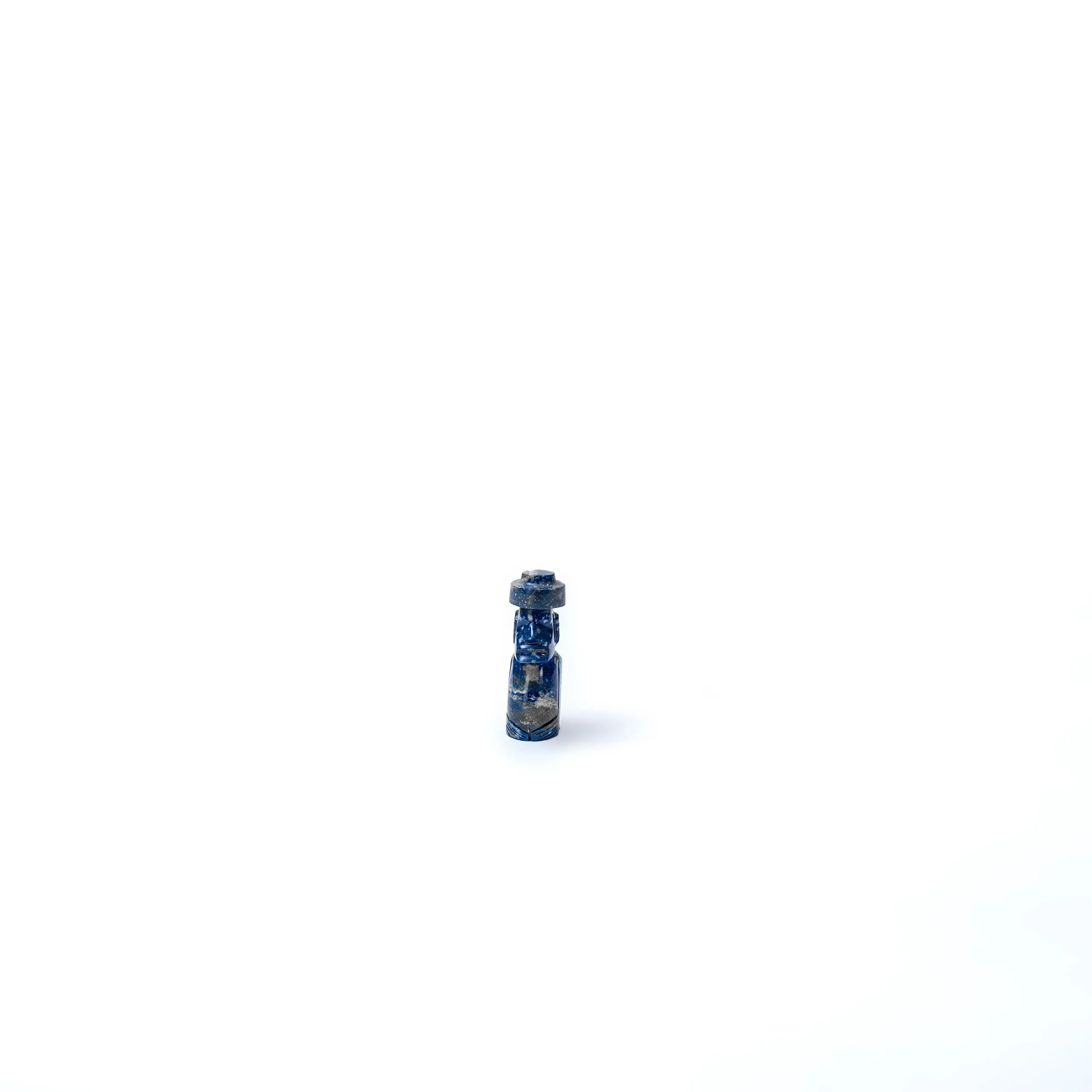 Lapis Lazuli Moai Head Size 1 | Artisan Carved Decor | Inspired by Ancient Chile