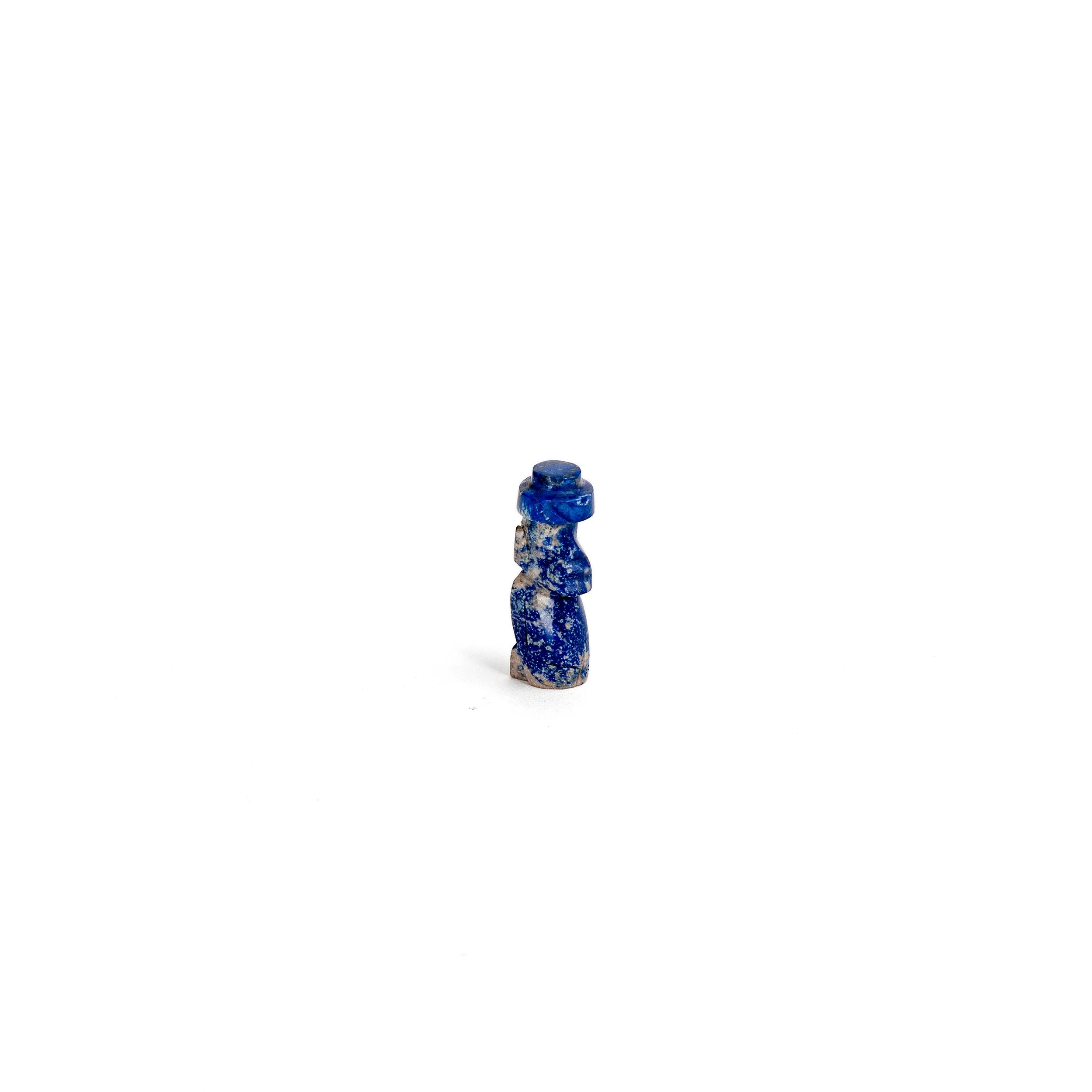 Lapis Lazuli Moai Head Size 1 | Artisan Carved Decor | Inspired by Ancient Chile