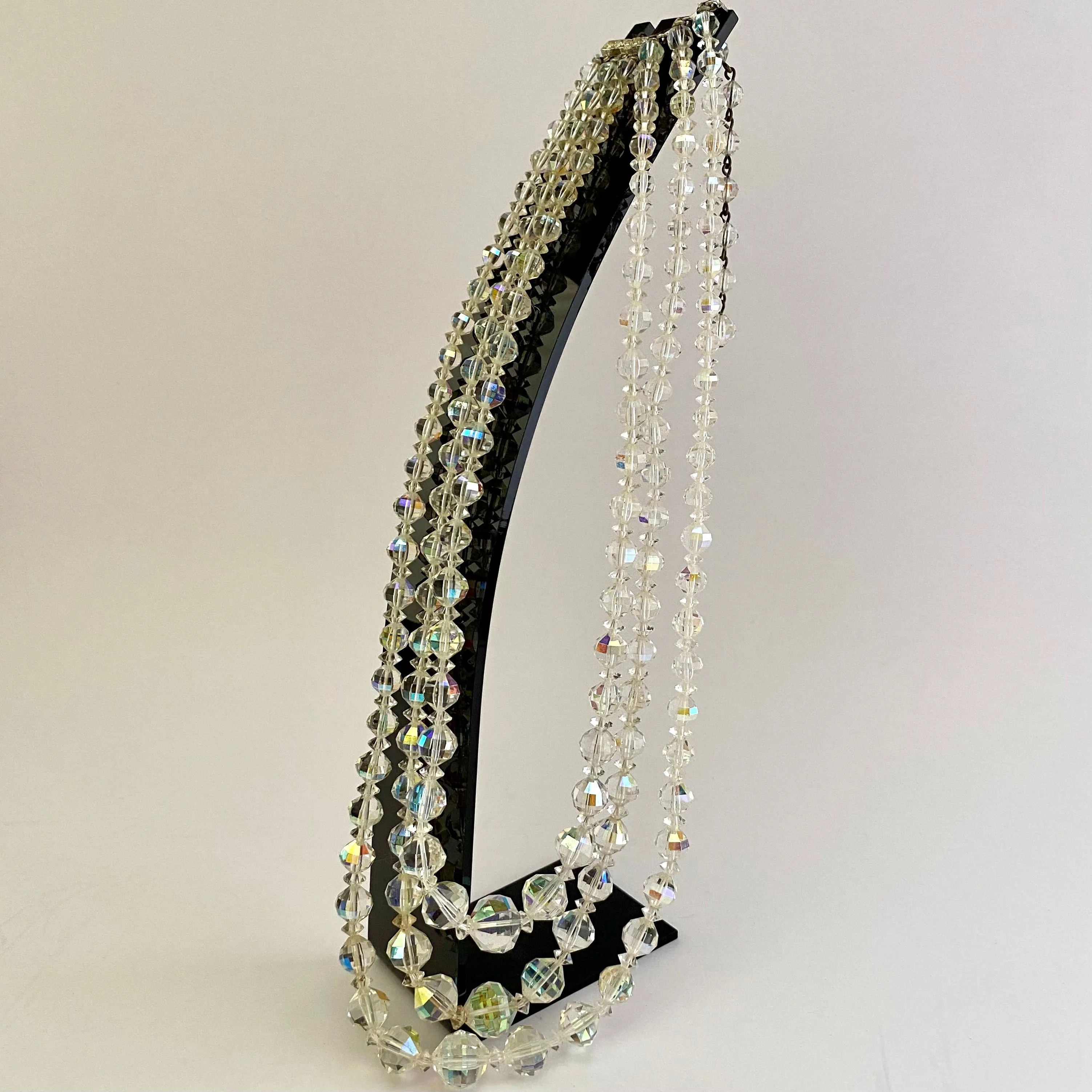 Late 50s/ Early 60s Laguna 3-Strand Crystal Necklace