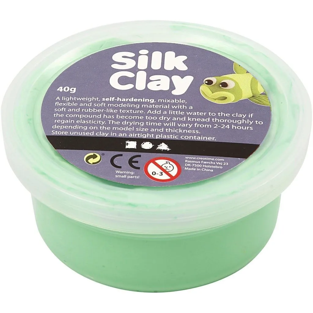 Light Green Colour Pliable Lightweight Modelling Compound With Plastic Tub 40 g