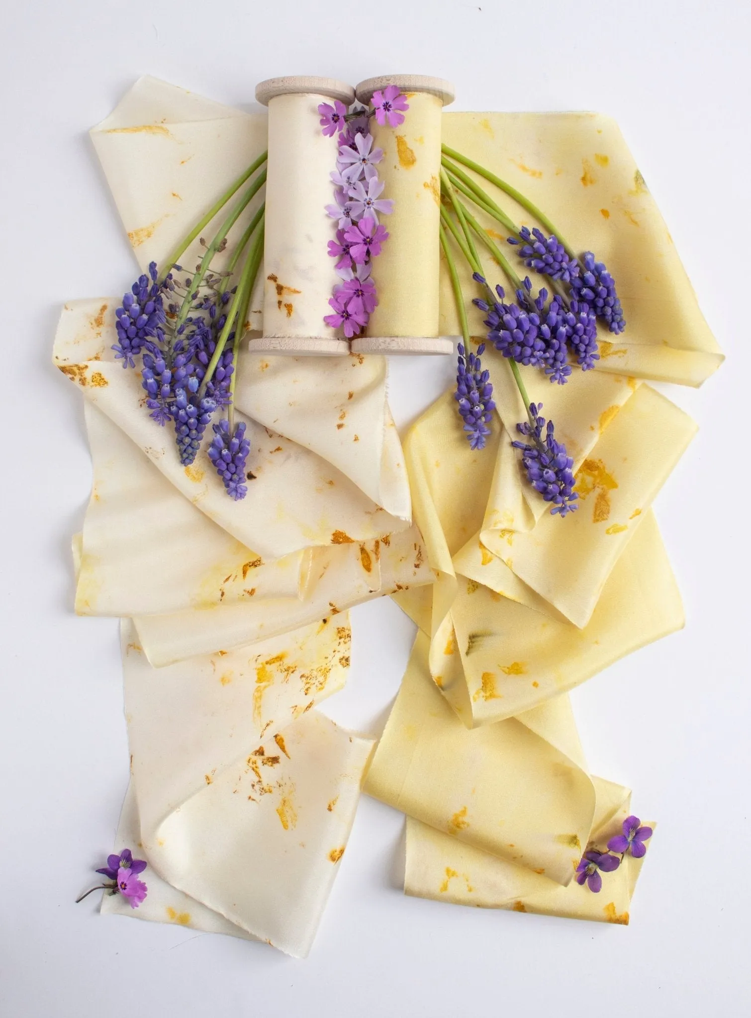Limited Edition Eco Print  #1 Habotai Silk Ribbon