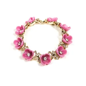 Lisner Purple Flower Thermoset Bracelet