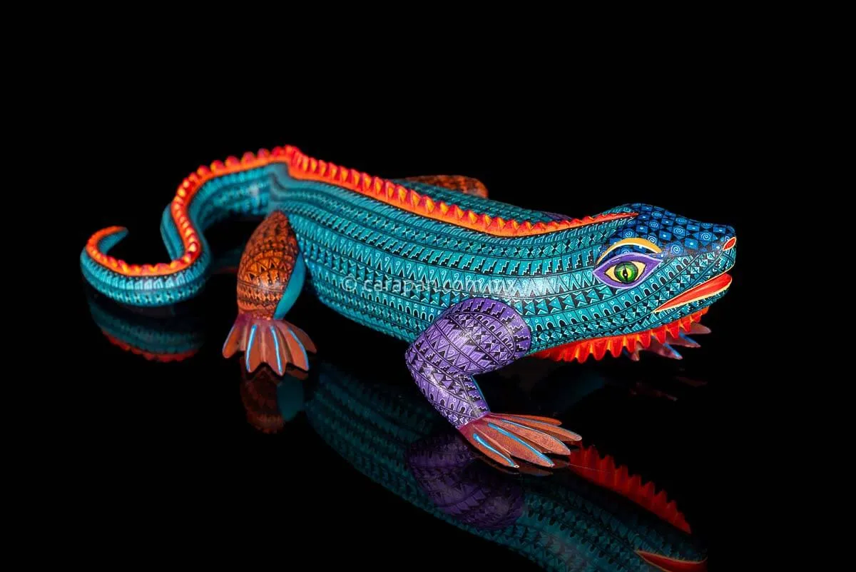 Lizard Oaxacan Wood Carving Alebrije Fine Mexican Folk Art