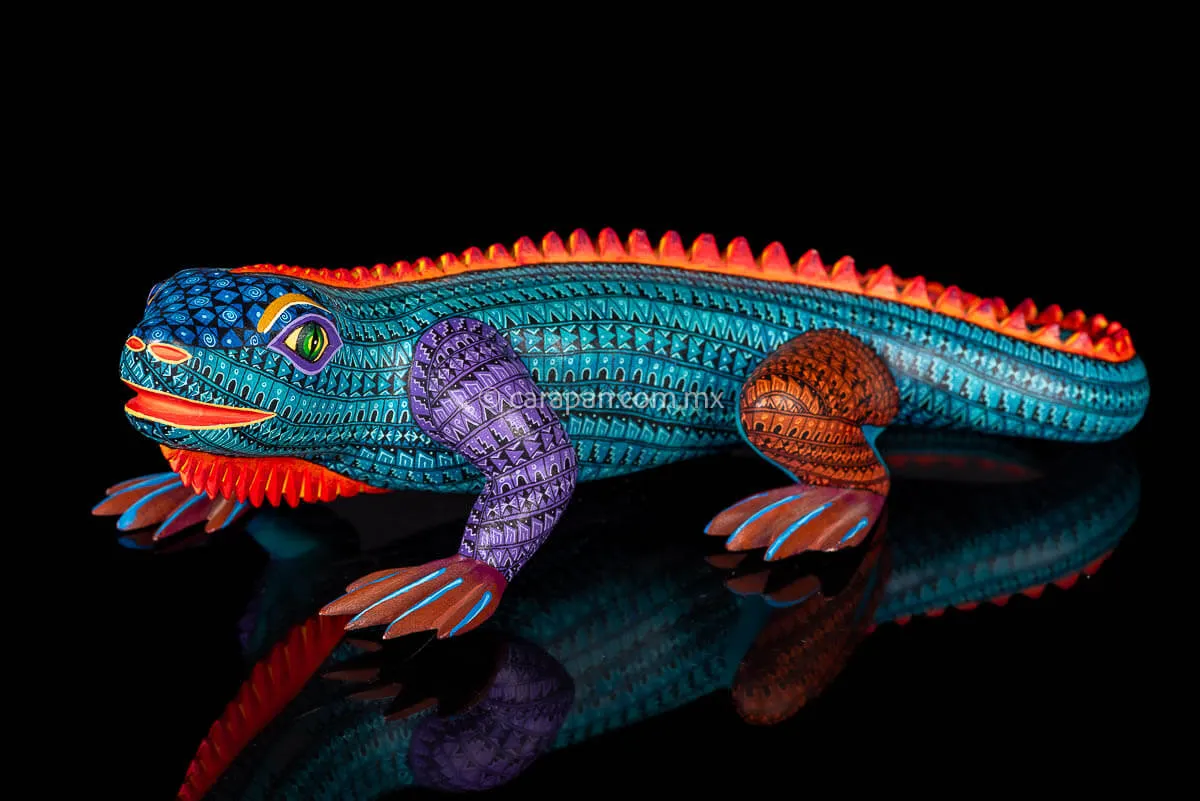 Lizard Oaxacan Wood Carving Alebrije Fine Mexican Folk Art