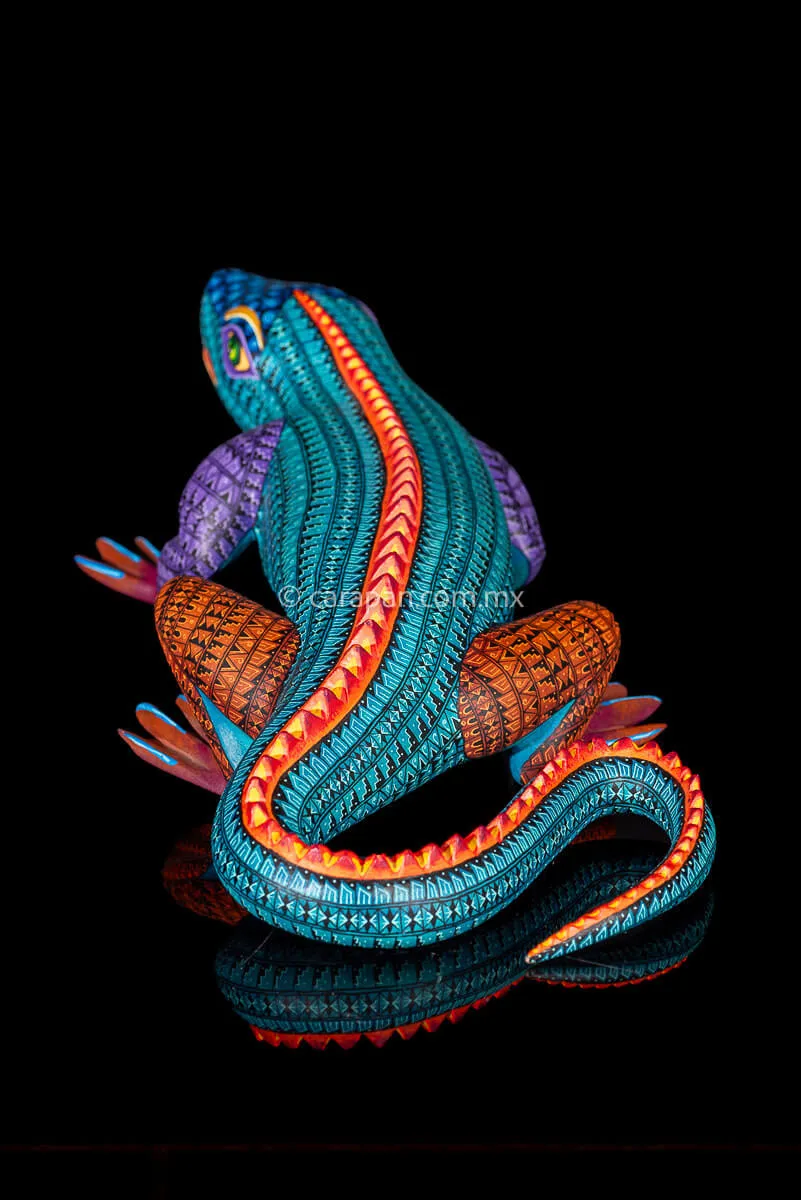 Lizard Oaxacan Wood Carving Alebrije Fine Mexican Folk Art