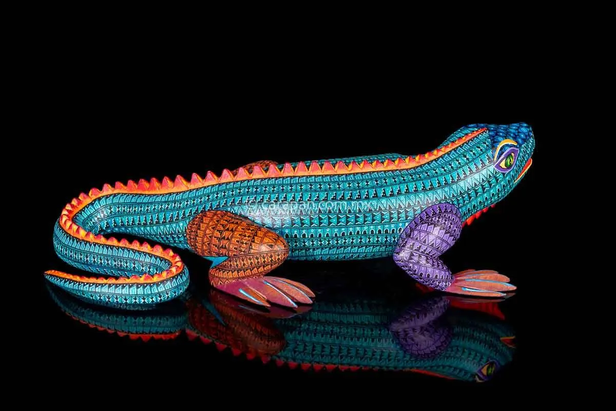 Lizard Oaxacan Wood Carving Alebrije Fine Mexican Folk Art