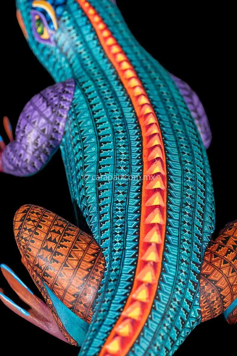 Lizard Oaxacan Wood Carving Alebrije Fine Mexican Folk Art