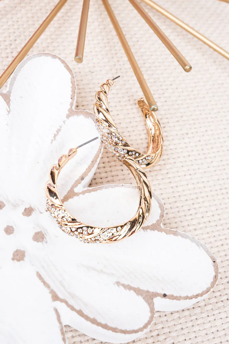 London Lights Twisting Goldtone Hoop Earrings