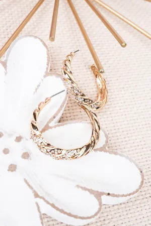 London Lights Twisting Goldtone Hoop Earrings