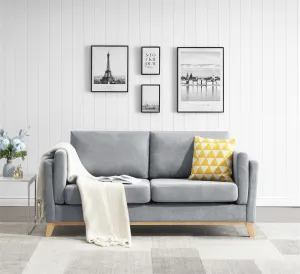 Loveseats Sofa, Modern Comfortable Chenille Fabric Sofa with Soft Cushion and Armrest Loveseat Sofa Couch for Living Room Bedroom, Gra