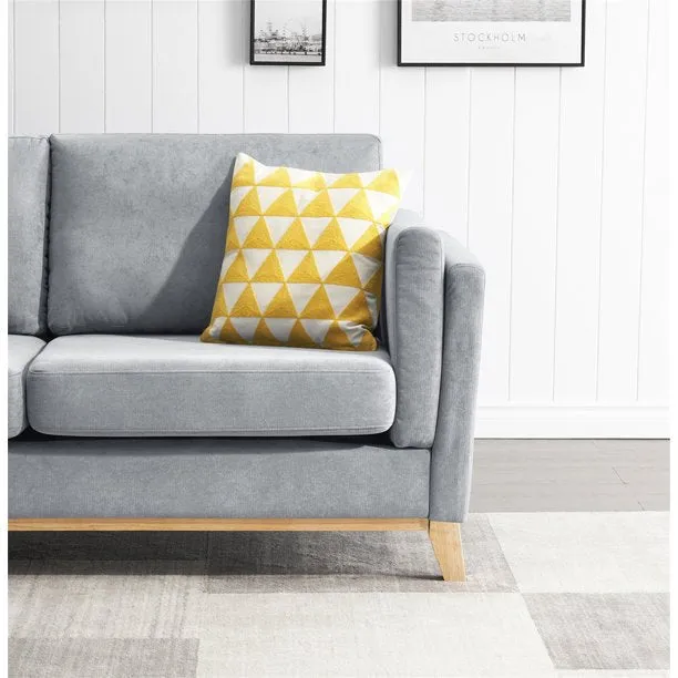 Loveseats Sofa, Modern Comfortable Chenille Fabric Sofa with Soft Cushion and Armrest Loveseat Sofa Couch for Living Room Bedroom, Gra