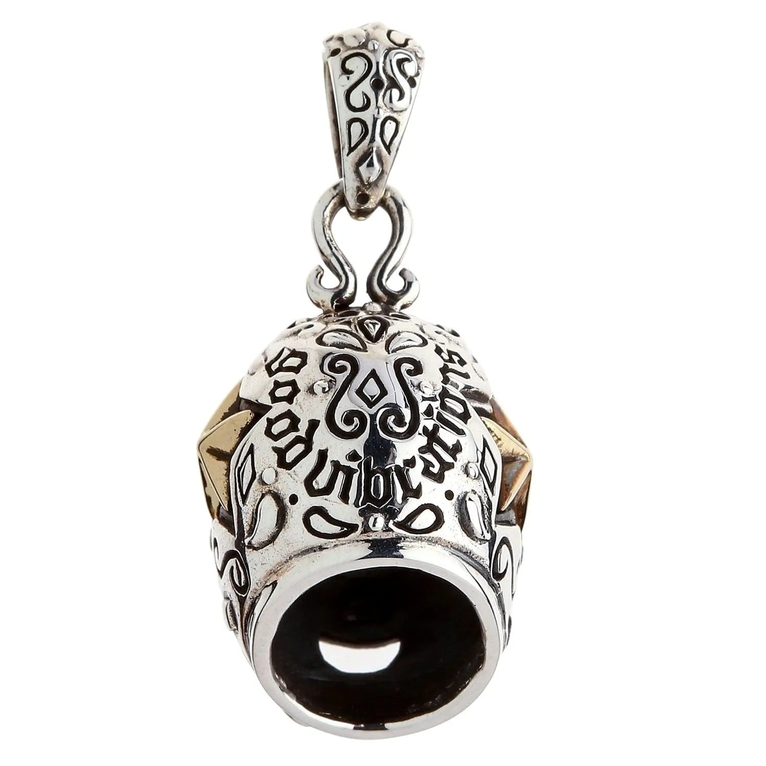 Lucha Libre Mexican Mask Sterling Silver Brass Pendant Necklace
