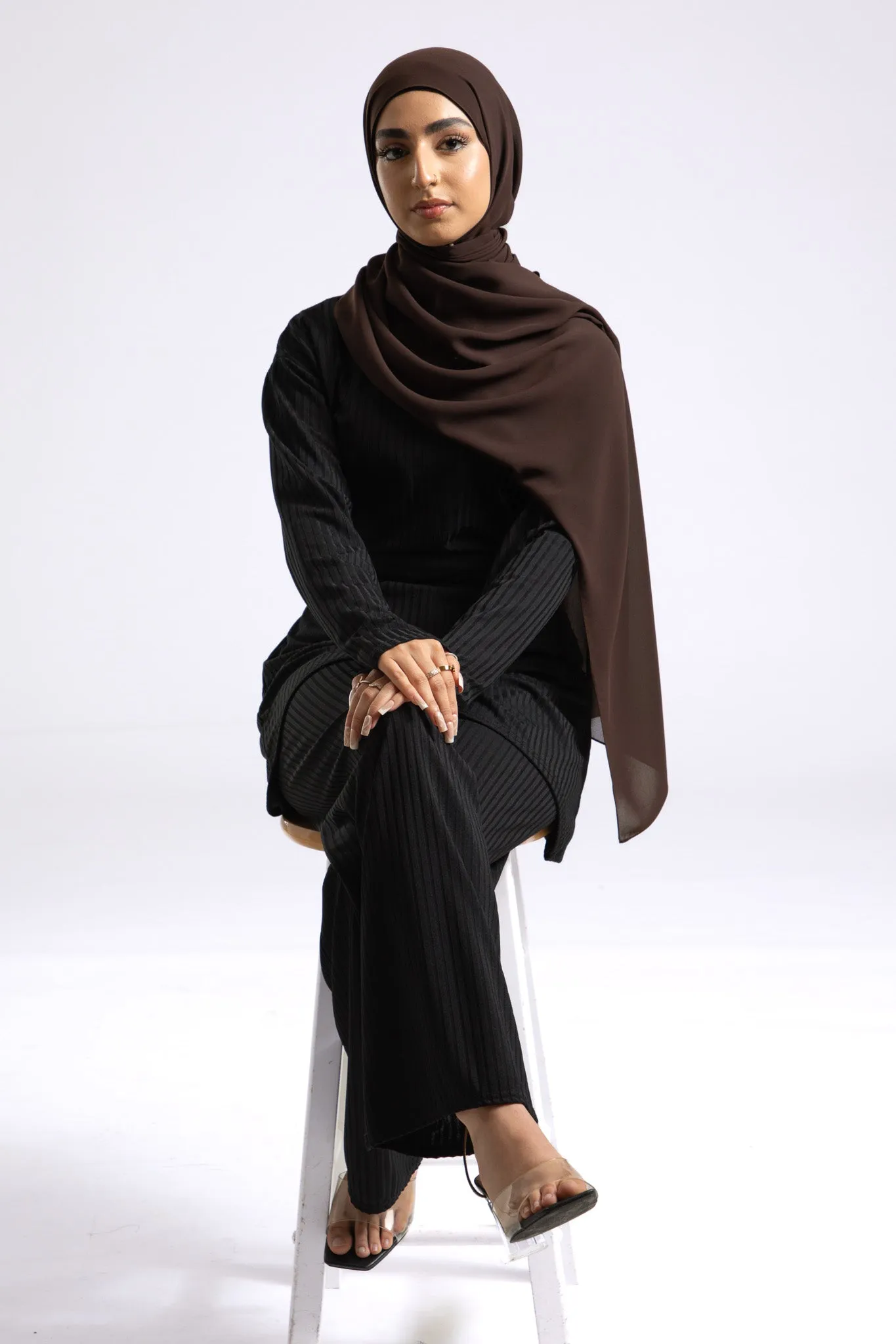 Luxury Soft Chiffon Hijab - Chocolate Truffle