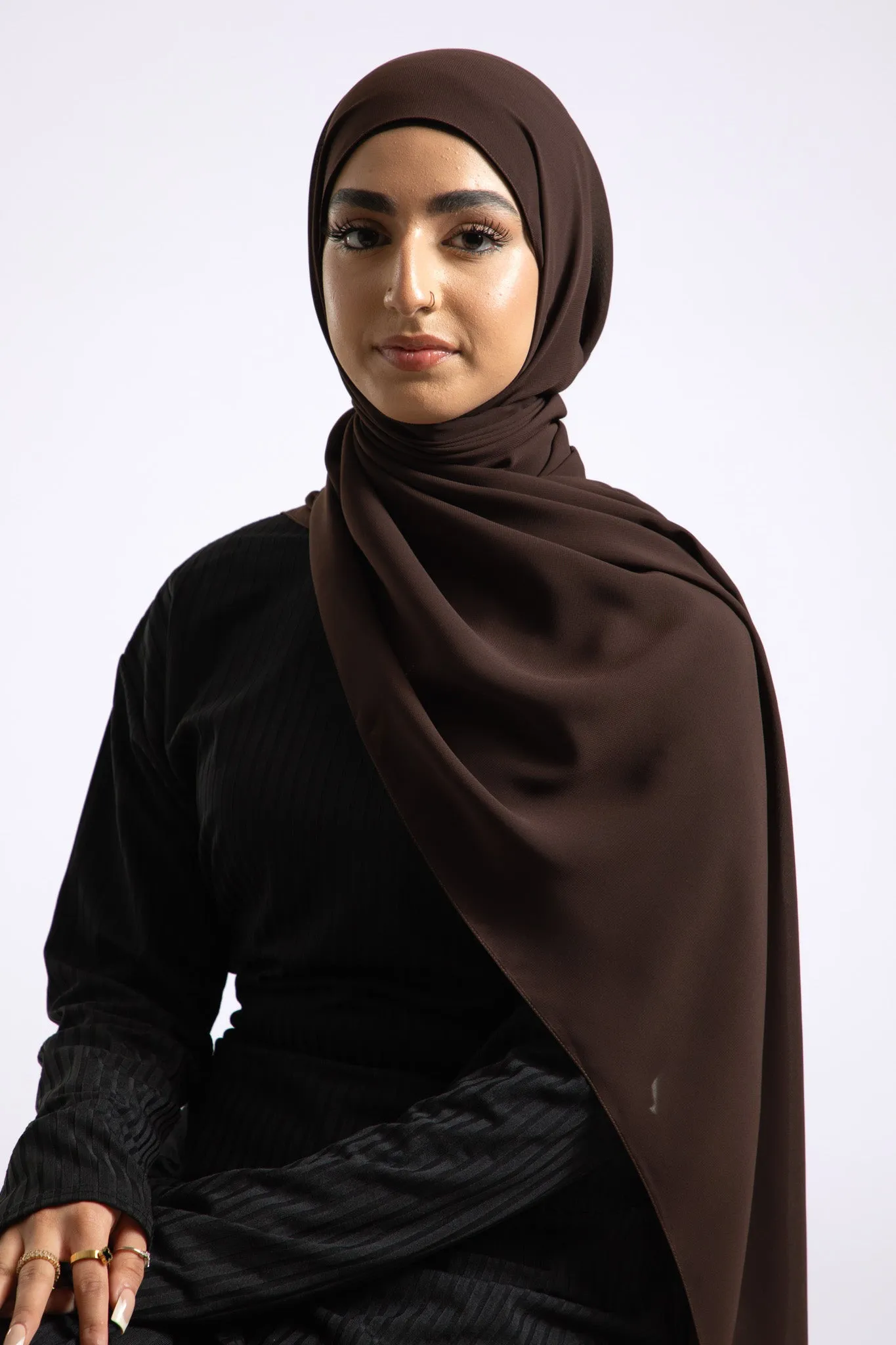 Luxury Soft Chiffon Hijab - Chocolate Truffle