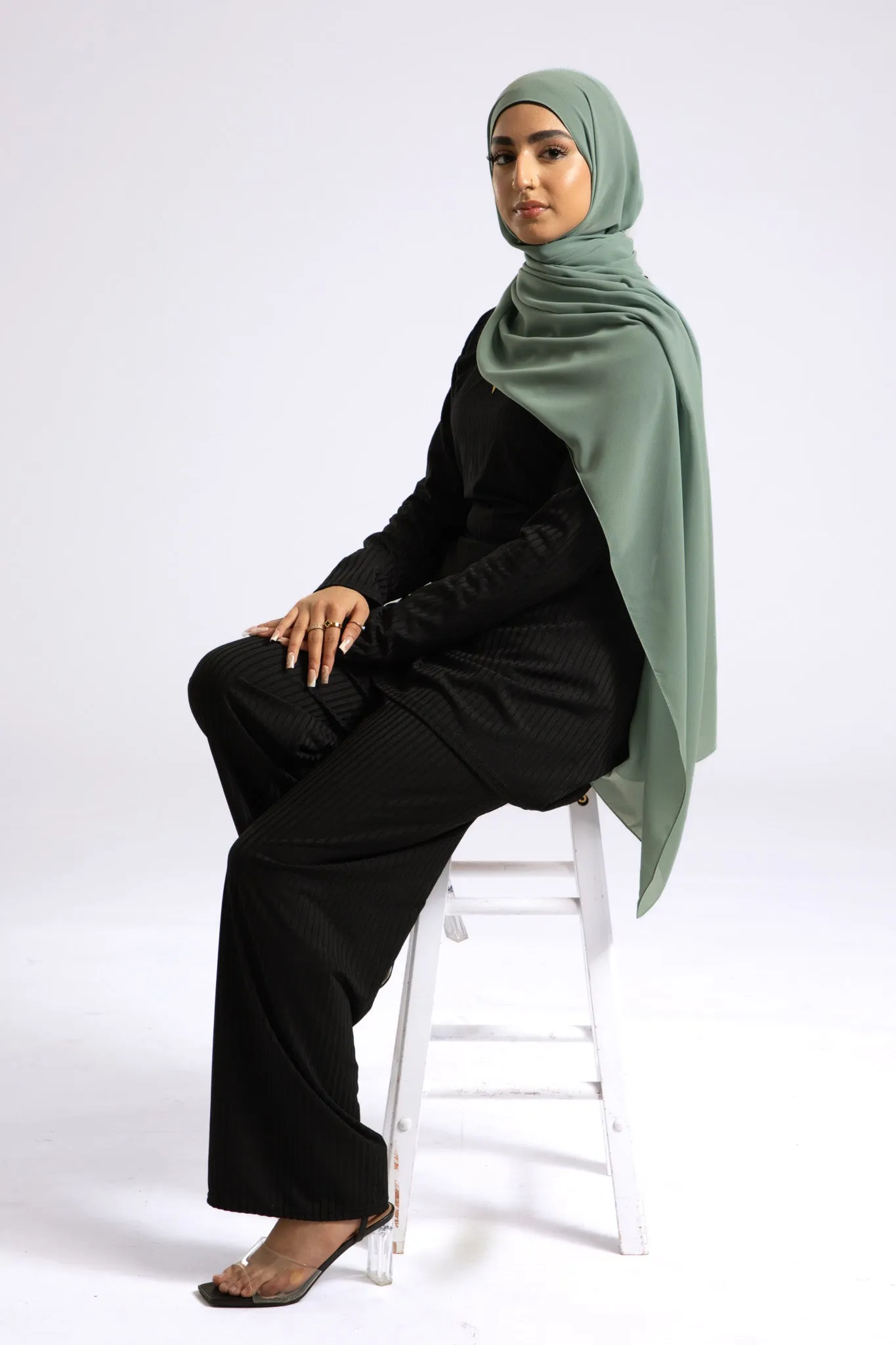Luxury Soft Chiffon Hijab - Light Sage