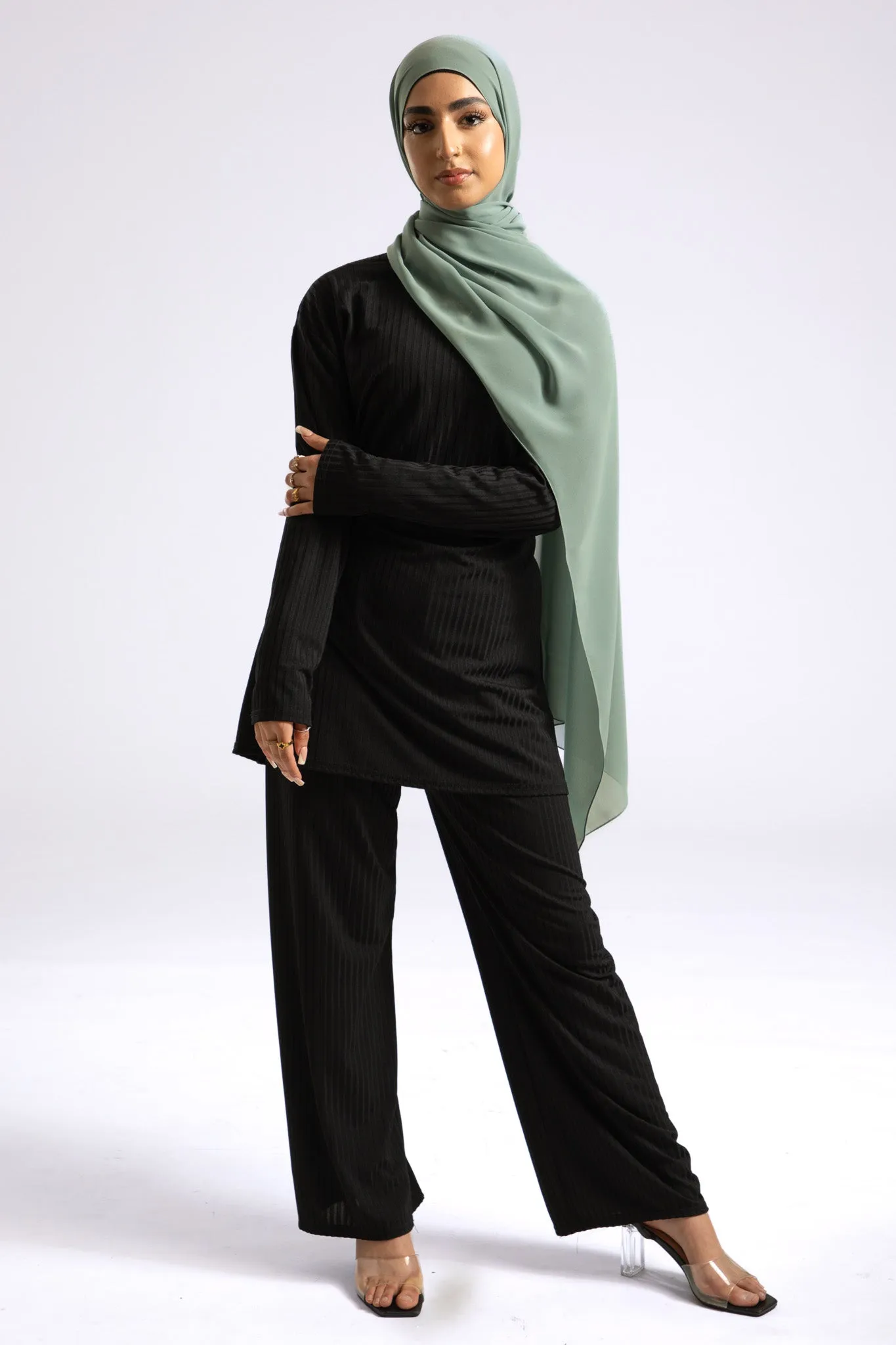 Luxury Soft Chiffon Hijab - Light Sage