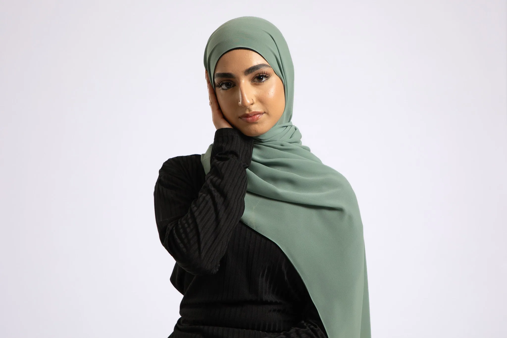 Luxury Soft Chiffon Hijab - Light Sage