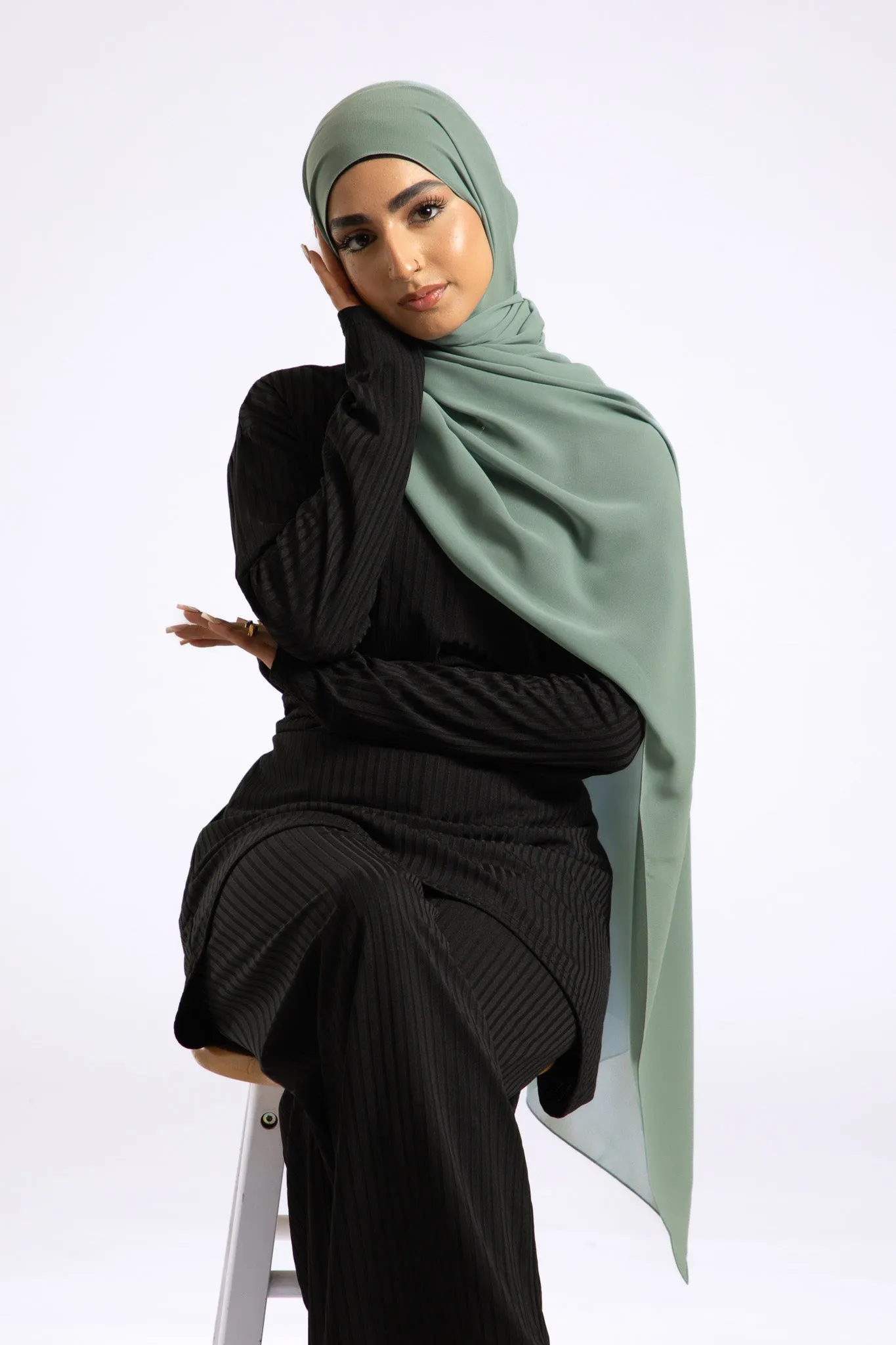 Luxury Soft Chiffon Hijab - Light Sage