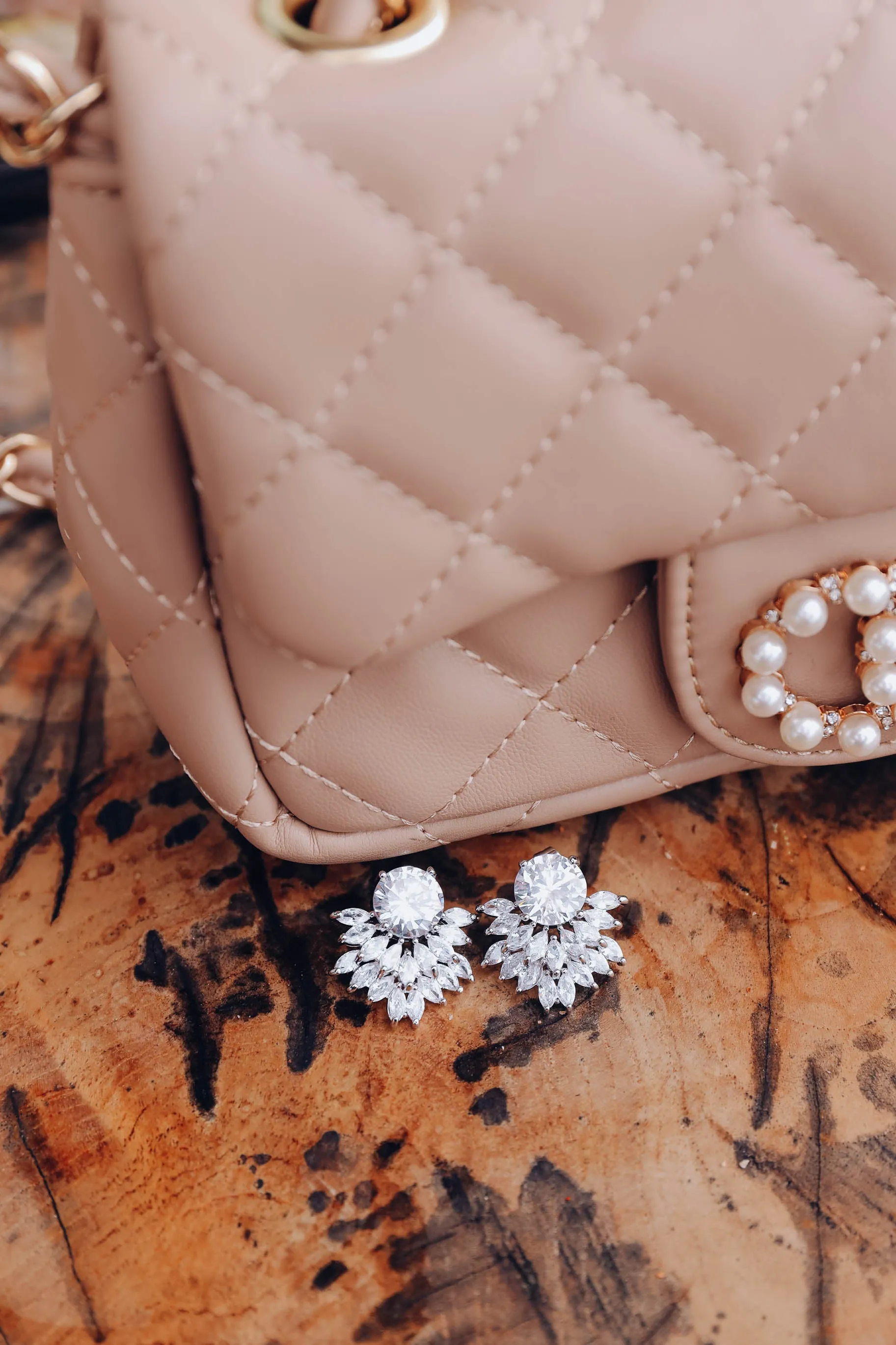 Marquise Glam Cluster Earrings - Silver