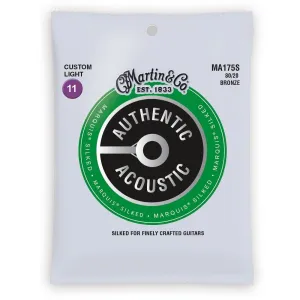 MARTIN MA175S CUSTOM LIGHT 11 - 52 BRONZE 80/20 AUTHENTIC ACOUSTIC MARQUIS® SILKED GUITAR STRINGS