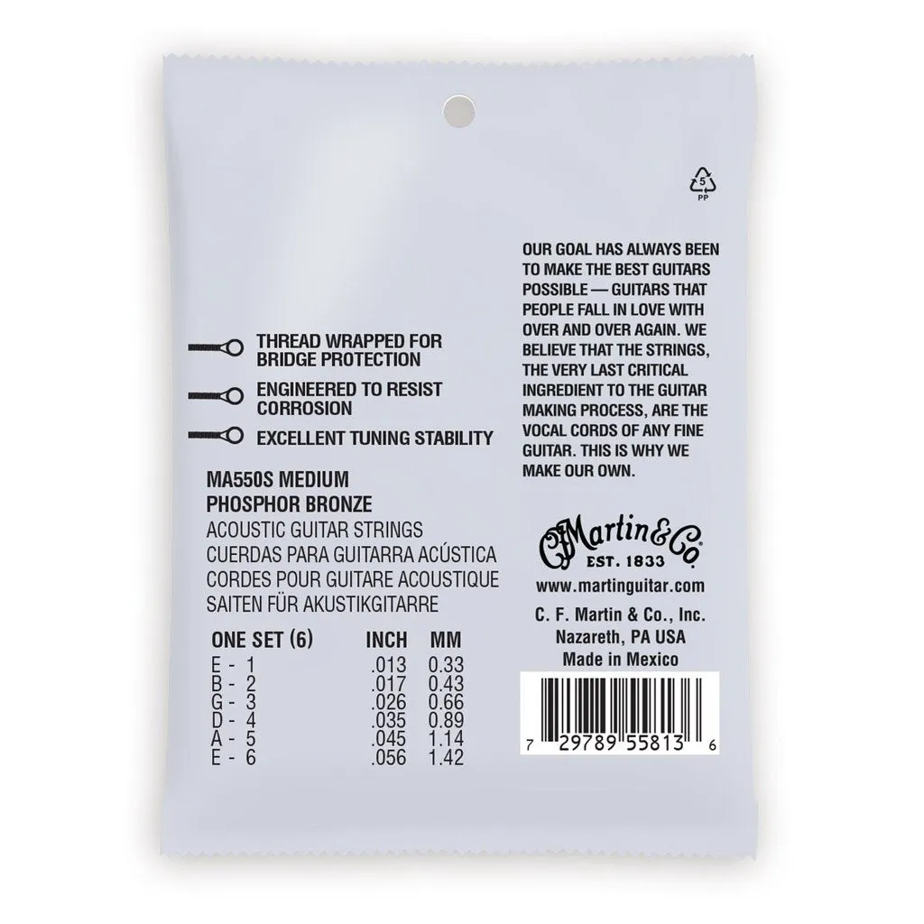 MARTIN MA550S LIGHT 13 - 56 PHOSPHOR BRONZE AUTHENTIC ACOUSTIC MARQUIS® SILKED GUITAR STRINGS