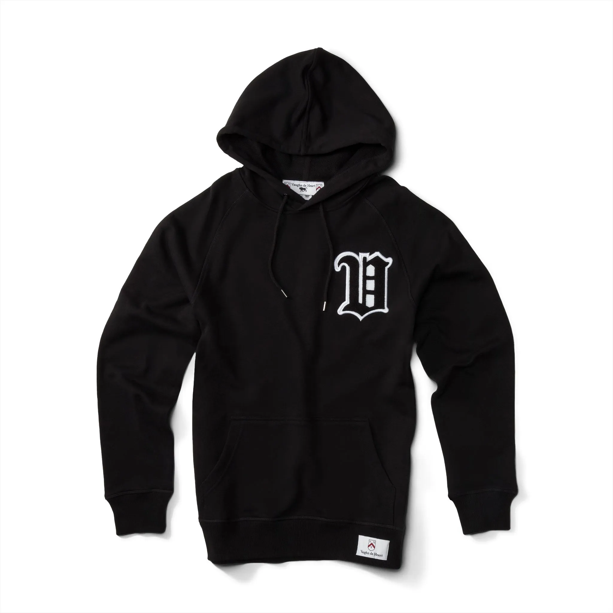 Men's - House of V - Black Varsity Chenille Patch Pullover Hoodie