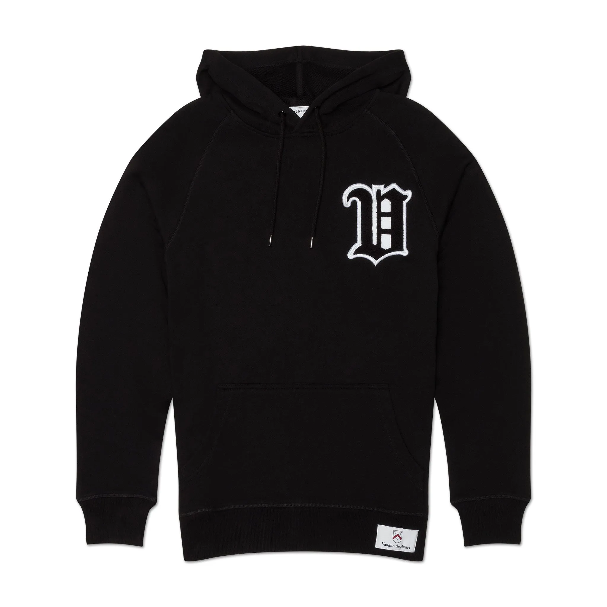 Men's - House of V - Black Varsity Chenille Patch Pullover Hoodie