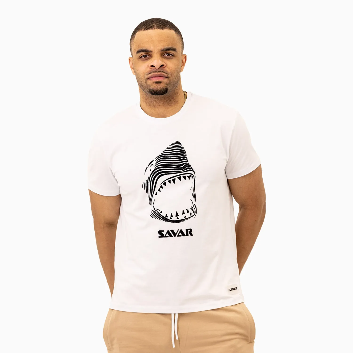 Men's Savar Shark Short Sleeve Logo T-Shirt