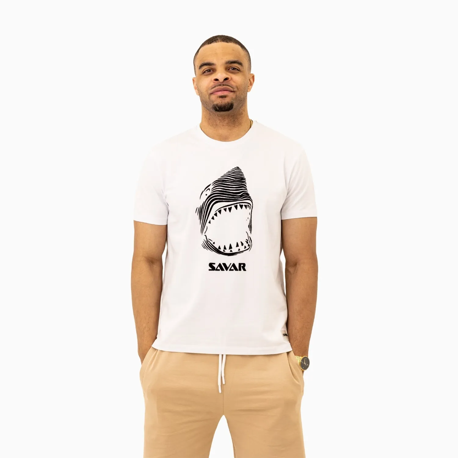 Men's Savar Shark Short Sleeve Logo T-Shirt