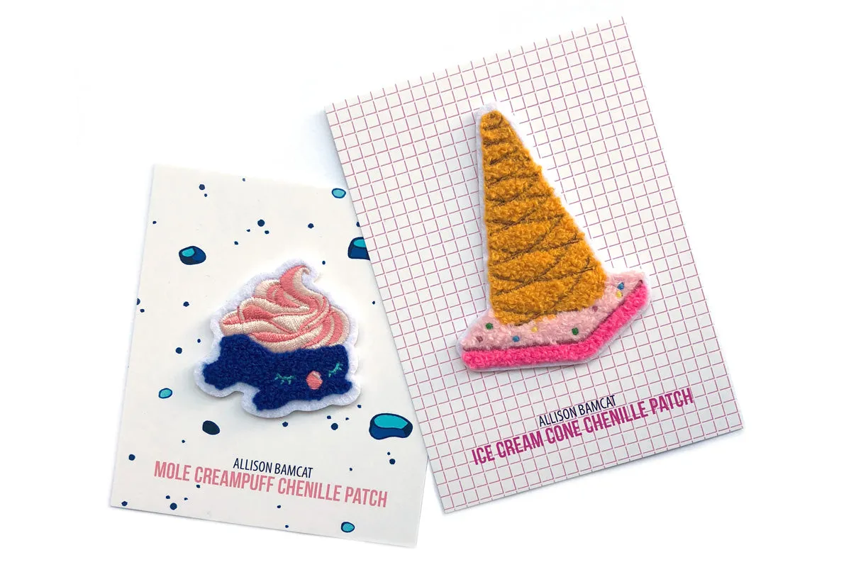 Mole Creampuff Chenille Iron-On Patch