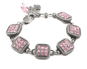 Multi Pink Chessboard Crystal Bracelet